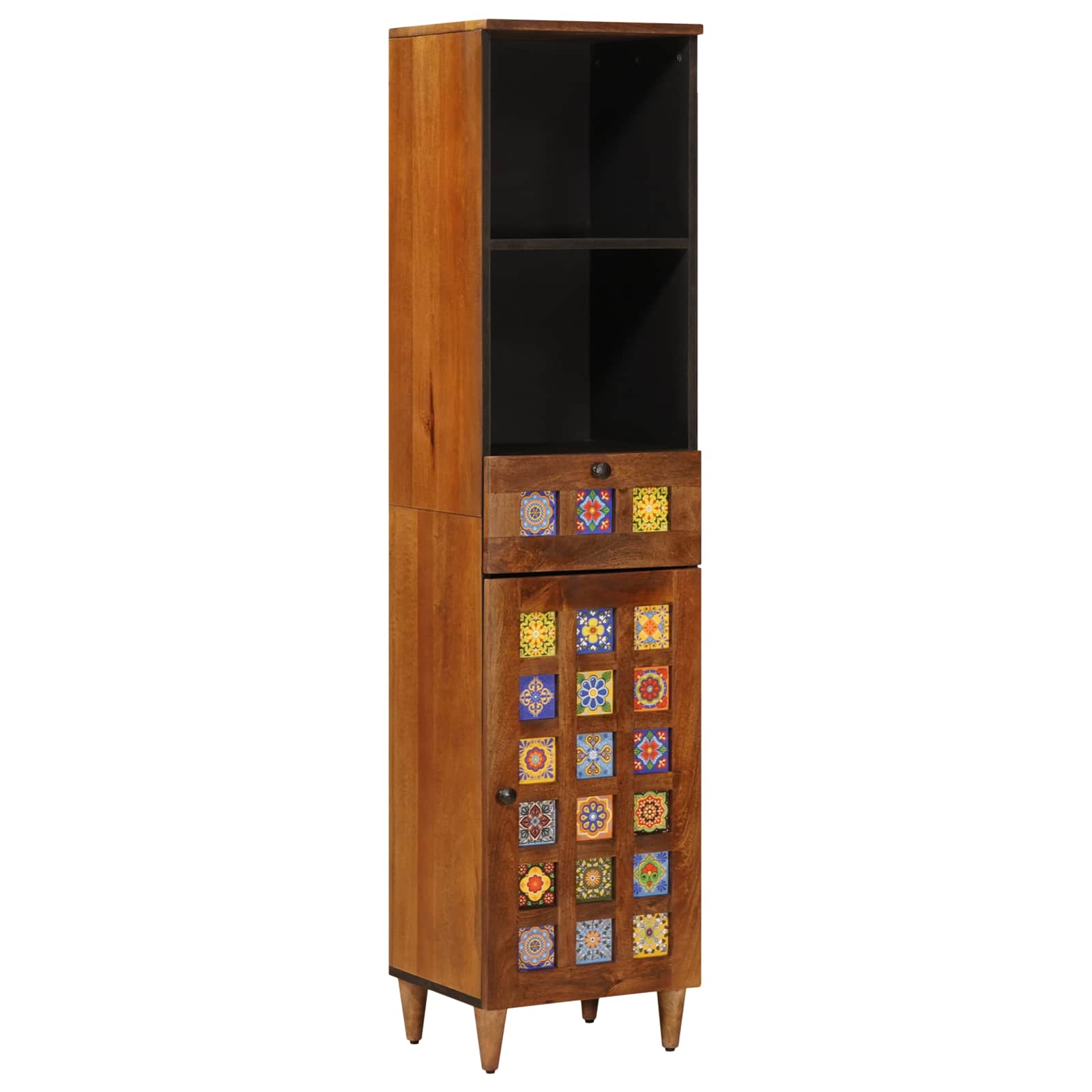 vidaXL Badezimmerschrank mit Schubladen Walnuss 38 x 33 x 160 cm