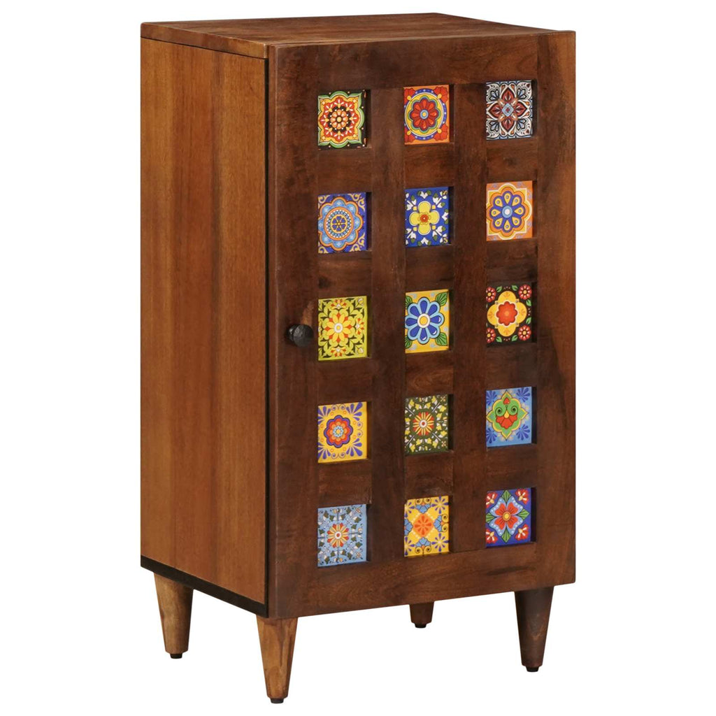 vidaXL Sideboard mit Speicher Walnuss 40 x 33 x 75 cm Massivholz Mango