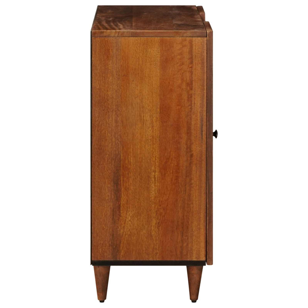 vidaXL Sideboard mit Regal Walnuss 90 x 33,5 x 75 cm Massivholz Mango