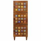 vidaXL Highboard mit Tür Walnuss 40 x 33 x 110 cm Massivholz Mango