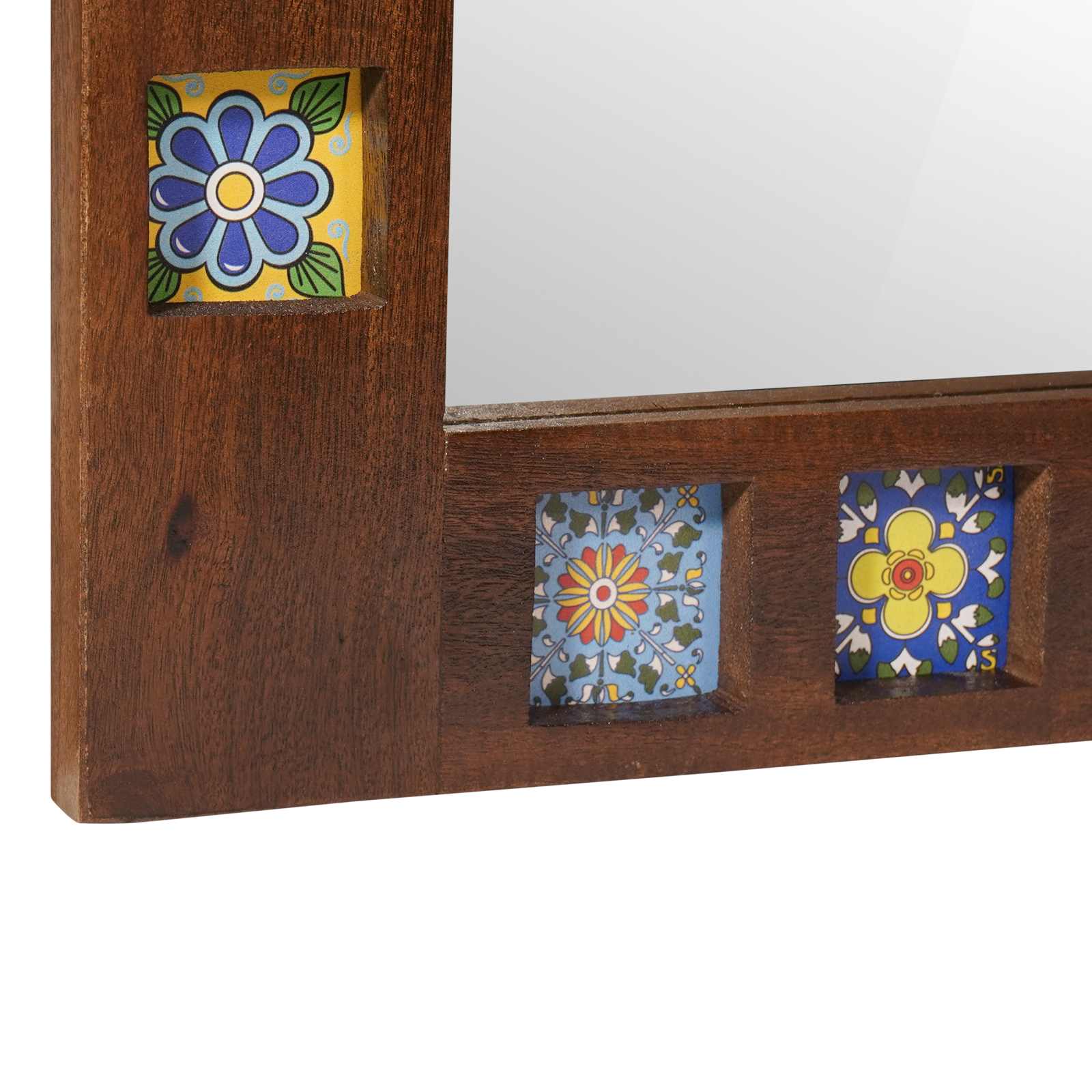 vidaXL Badezimmer Spiegel Walnuss 50 x 70 x 2,5 cm Massivholz Mango