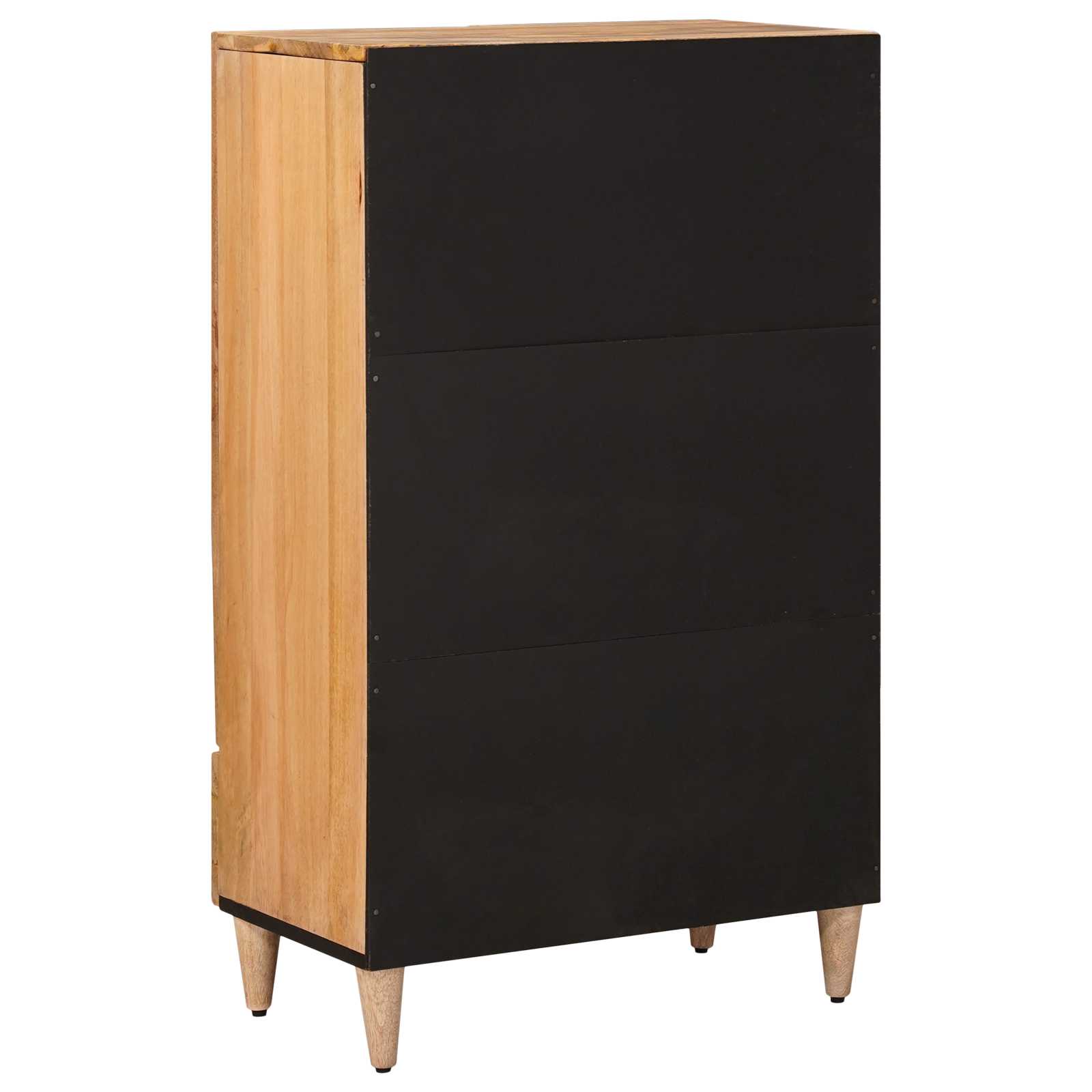 vidaXL Highboard mit Tür Natur 60 x 33,5 x 100 cm Massivholz Mango