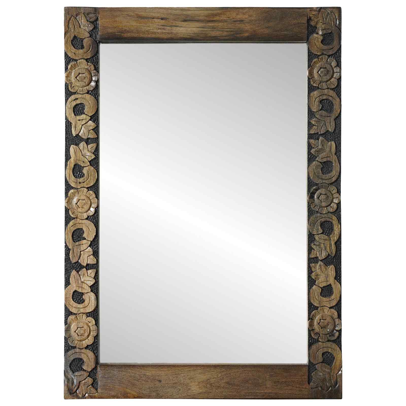 vidaXL Wandspiegel Walnussbraun 70 x 50 cm Holzwerkstoff und Glas