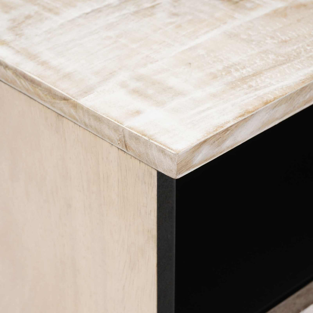 vidaXL Bettkasten mit Schubladen Weiß 40 x 33 x 46 cm Massivholz Mango