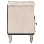 vidaXL Bettkasten mit Schubladen Weiß 40 x 33 x 46 cm Massivholz Mango