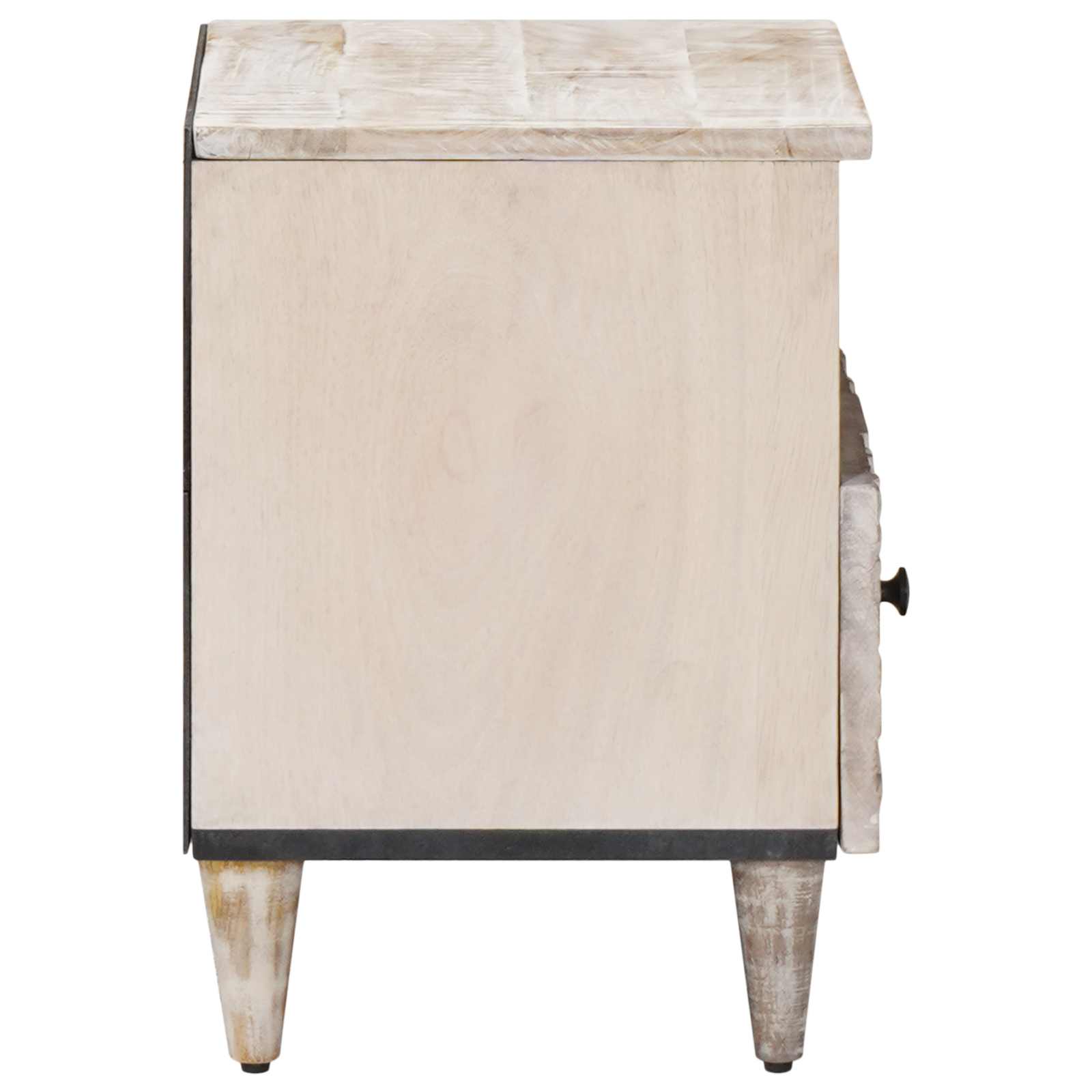 vidaXL Bettkasten mit Schubladen Weiß 40 x 33 x 46 cm Massivholz Mango