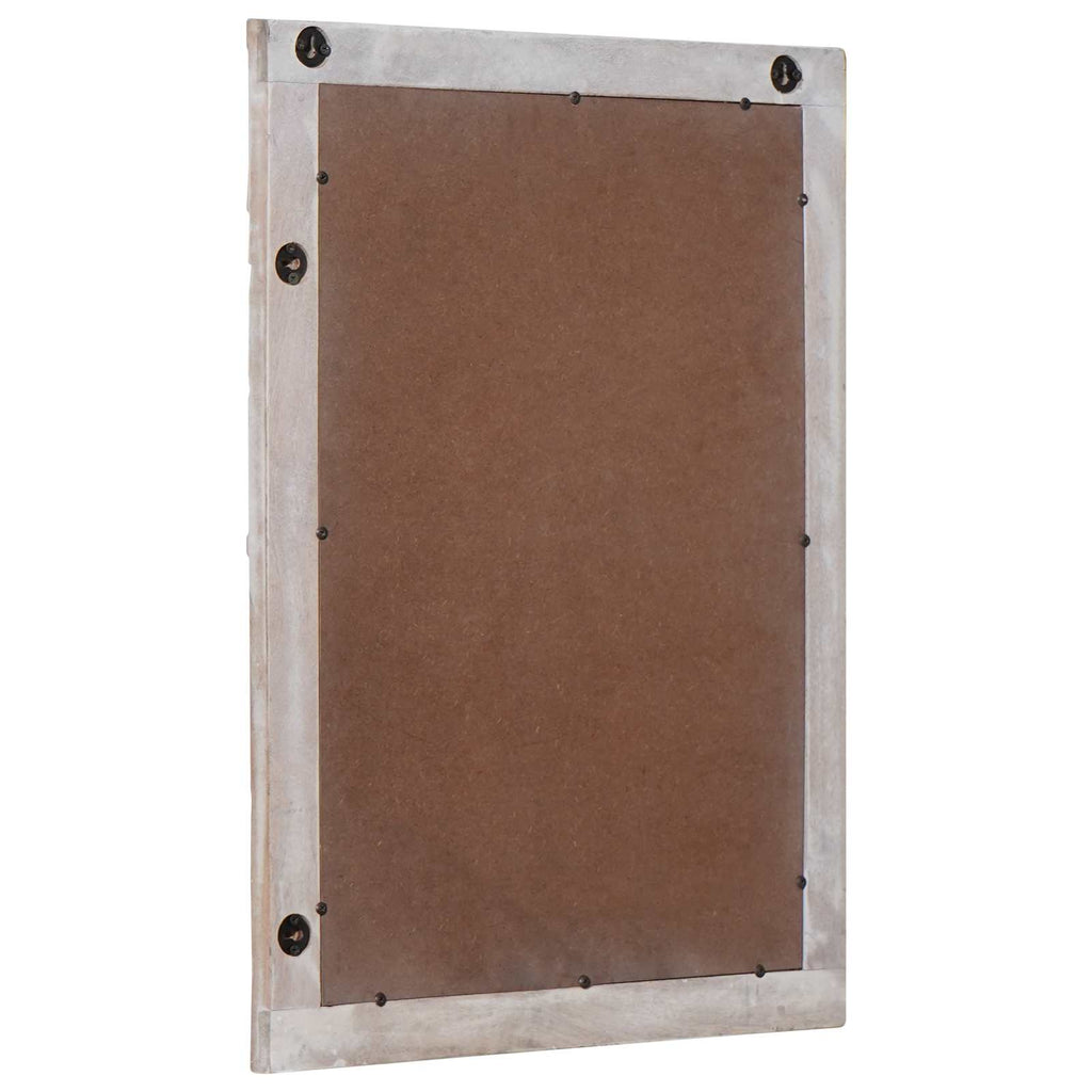 vidaXL Wandspiegel Rechtwinklig Weiß 70 x 50 cm Massivholz Mango