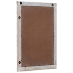 vidaXL Wandspiegel Rechtwinklig Weiß 70 x 50 cm Massivholz Mango