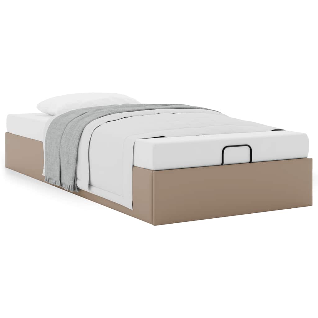 vidaXL Ottoman-Bett ohne Matratze Cappucino 100x200cm Kunstleder