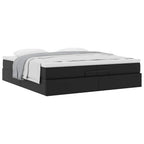 vidaXL Ottoman-Bett mit Matratzen Schwarz 200x200 cm Kunstleder