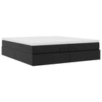 vidaXL Ottoman-Bett mit Matratzen Schwarz 200x200 cm Kunstleder