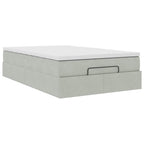 vidaXL Ottomanische Bett mit Matratze Hellgrau 120x190 cm Samt