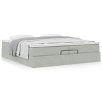 vidaXL Ottoman-Bett mit Matratzen Hellgrau 200x200 cm Samt