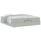 vidaXL Ottoman-Bett mit Matratzen Hellgrau 200x200 cm Samt