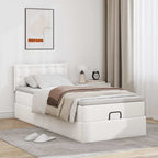 vidaXL Ottoman-Bett mit Matratzen & LEDs Reinweiß 80x200 cm Kunstleder
