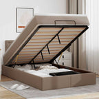 vidaXL Ottoman-Bett mit Matratzen & LEDs Cappuccino-Braun 120x190cm