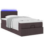 vidaXL Ottoman-Bett mit Matratze & LEDs Dunkelbraun 80x200 cm Stoff