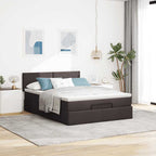 vidaXL Ottomanische Bett mit Matratze & LEDs Dunkelbraun 140x190 cm