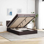 vidaXL Ottomanische Bett mit Matratze & LEDs Dunkelbraun 140x190 cm