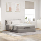 vidaXL Ottomanische Bett mit Matratze & LEDs Taupe 140x190 cm Stoff