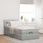 vidaXL Ottoman-Bett mit Matratze & LEDs Hellgrau 80x200 cm Samt