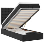 vidaXL Ottoman-Bett mit Matratze & LEDs Schwarz 80x200 cm Kunstleder