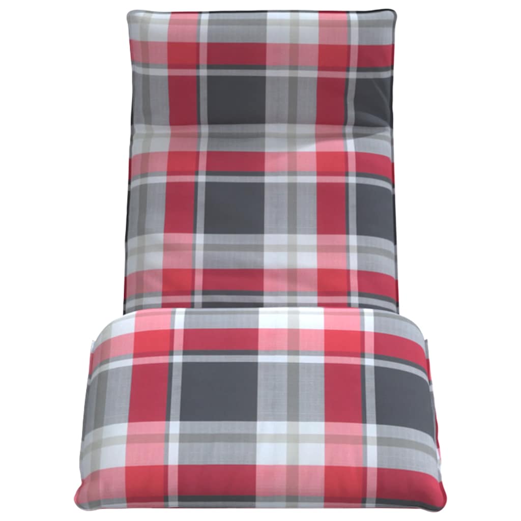 vidaXL Sonnenliege Klappbar Rot Karomuster 175x54x8,5 cm Oxford-Gewebe