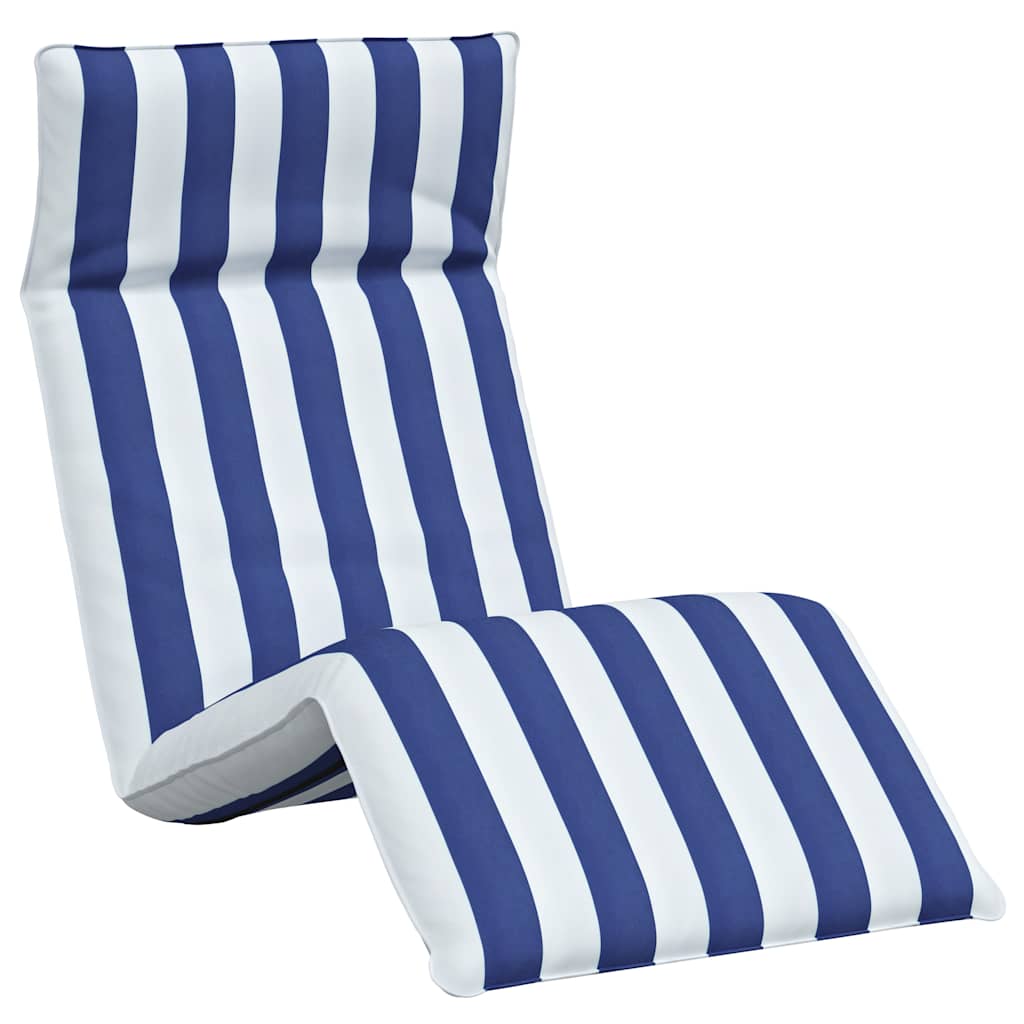 vidaXL Sonnenliege Klappbar Blau und Weiß 175x54x8,5 cm Oxford-Gewebe