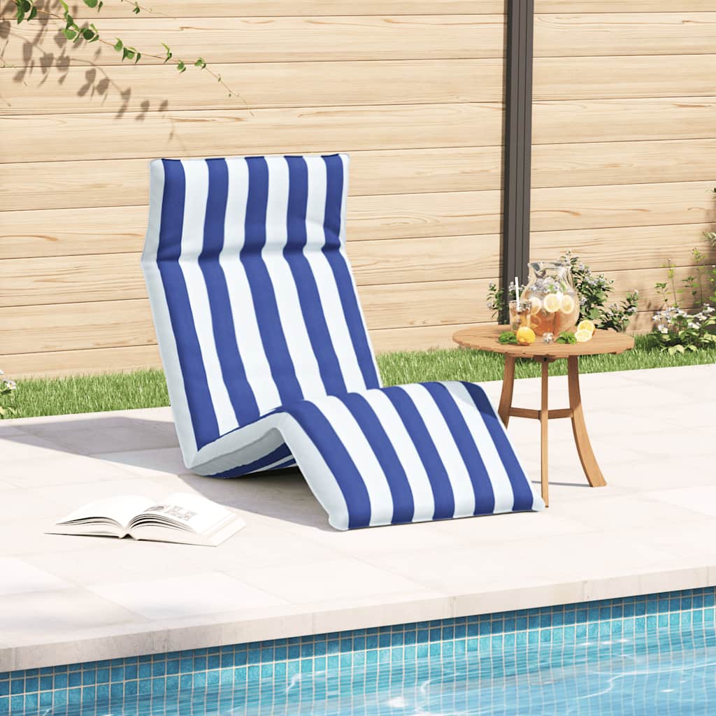 vidaXL Sonnenliege Klappbar Blau und Weiß 175x54x8,5 cm Oxford-Gewebe