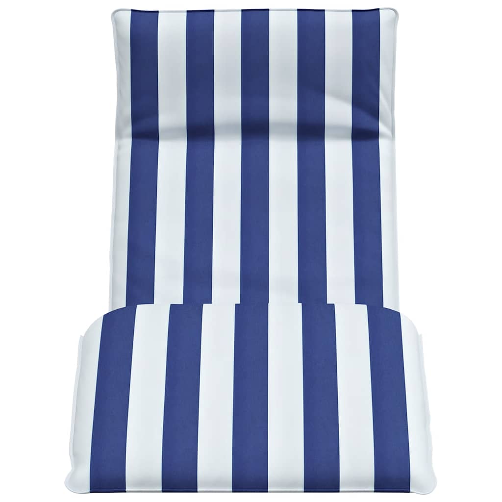 vidaXL Sonnenliege Klappbar Blau und Weiß 175x54x8,5 cm Oxford-Gewebe