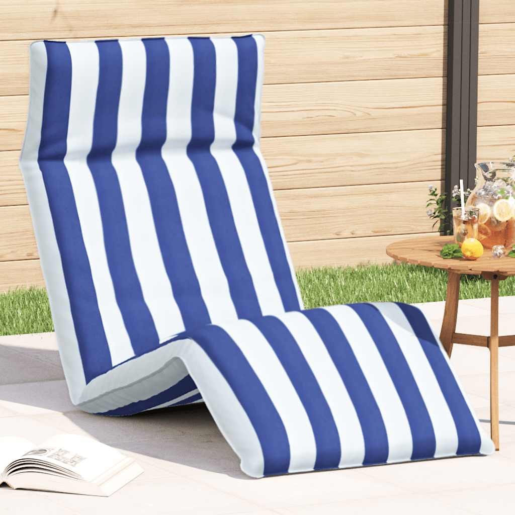 vidaXL Sonnenliege Klappbar Blau und Weiß 175x54x8,5 cm Oxford-Gewebe