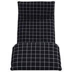vidaXL Sonnenliege Klappbar Schwarz Karomuster 175x54x8,5 cm