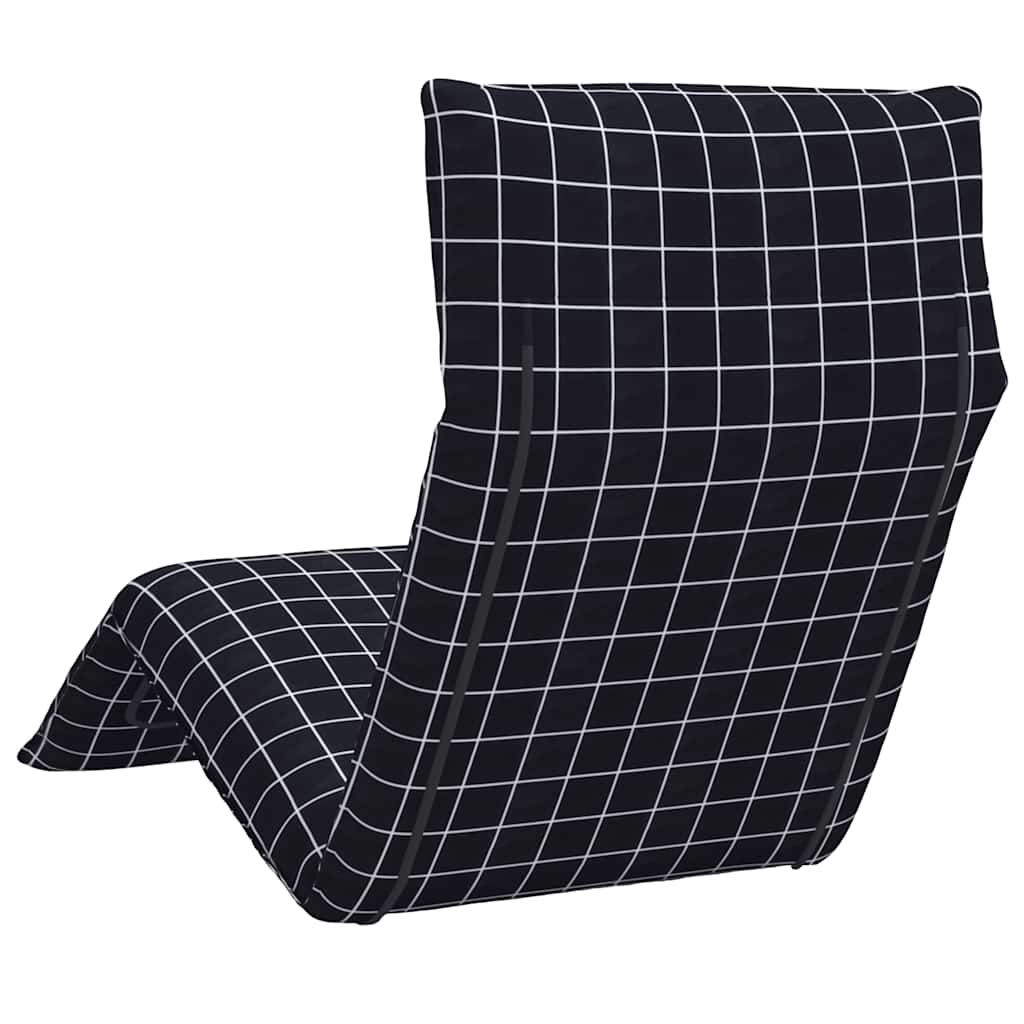 vidaXL Sonnenliege Klappbar Schwarz Karomuster 175x54x8,5 cm