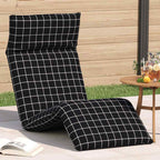 vidaXL Sonnenliege Klappbar Schwarz Karomuster 175x54x8,5 cm