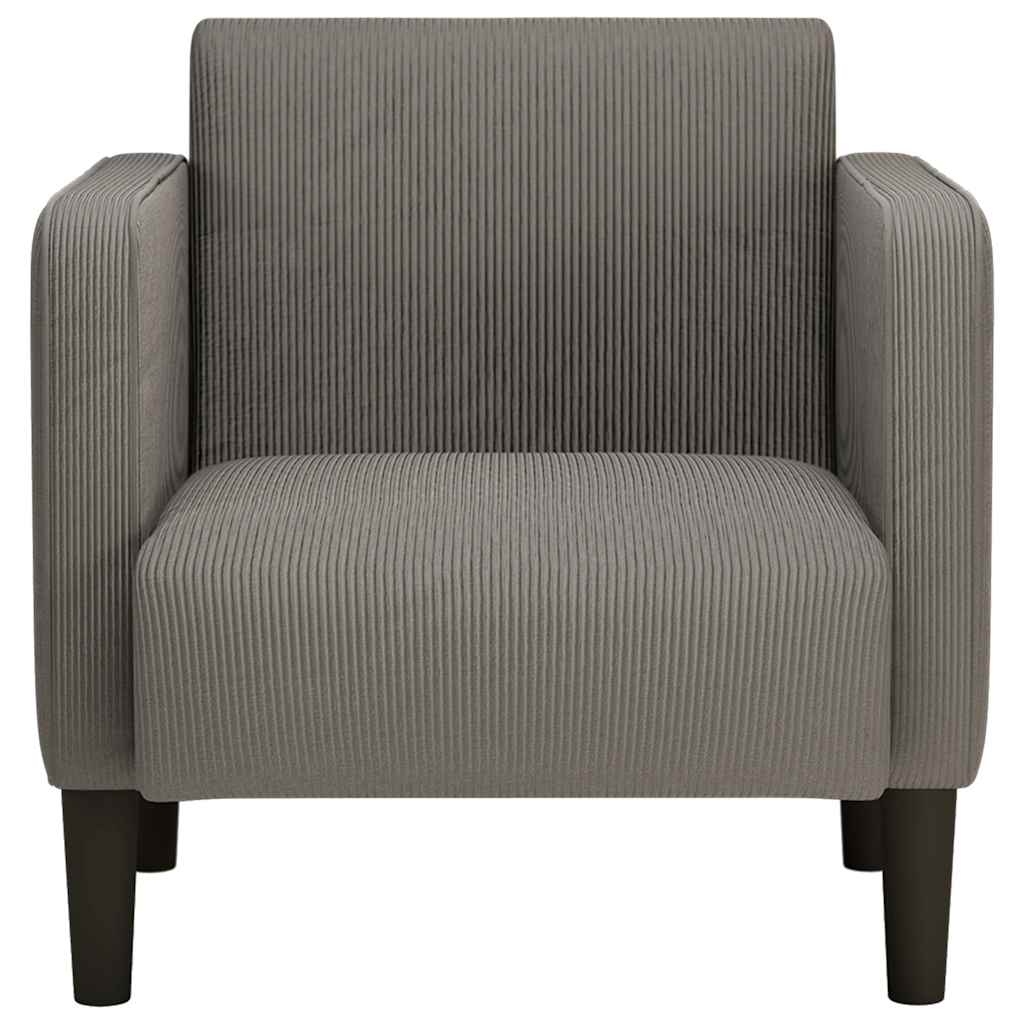 vidaXL Sessel mit Armlehnen Hellgrau 54 cm Cordstoff