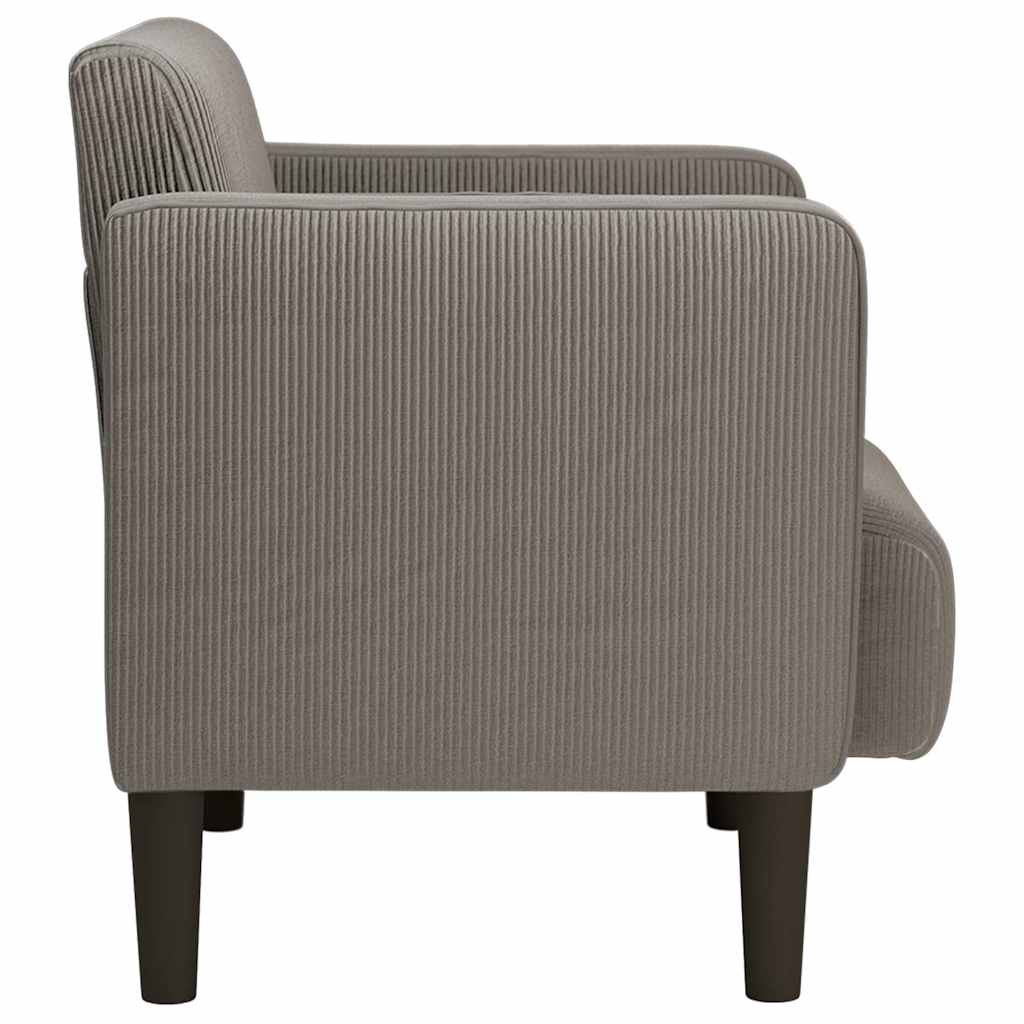 vidaXL Sessel mit Armlehnen Hellgrau 54 cm Cordstoff