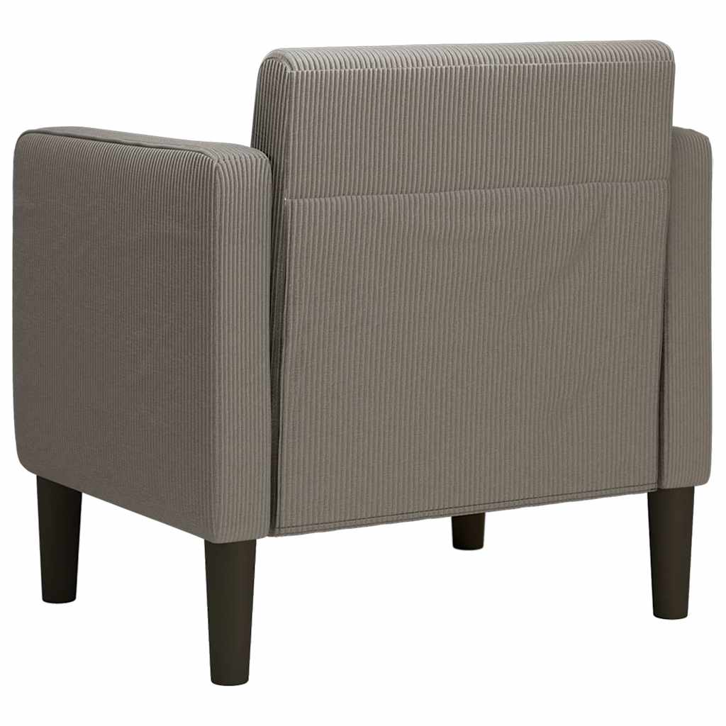 vidaXL Sessel mit Armlehnen Hellgrau 54 cm Cordstoff