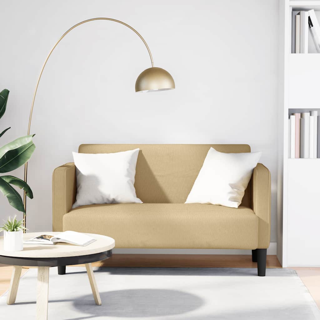 vidaXL Zweisitzer-Sofa Graugrün 109 cm Cordstoff