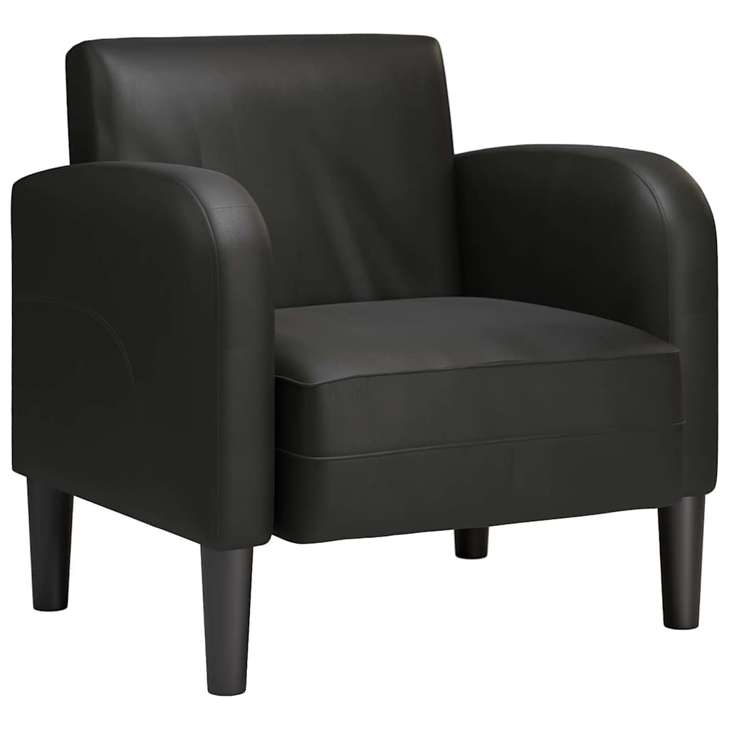 vidaXL Sessel mit Armlehnen Schwarz 54 cm Kunstleder