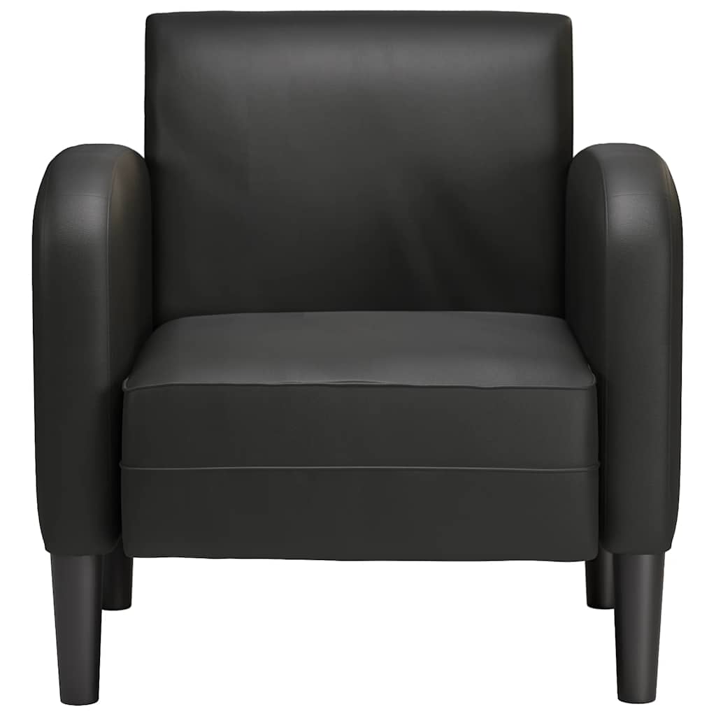 vidaXL Sessel mit Armlehnen Schwarz 54 cm Kunstleder