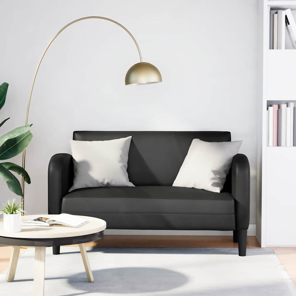 vidaXL Zweisitzer-Sofa Schwarz 110 cm Kunstleder