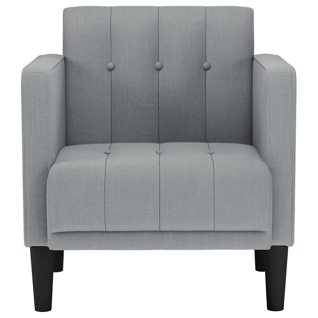 vidaXL Sessel mit Armlehnen Hellgrau 53 cm Stoff