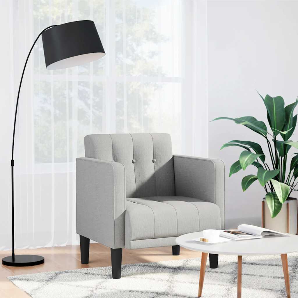 vidaXL Sessel mit Armlehnen Wolkengrau 53 cm Stoff