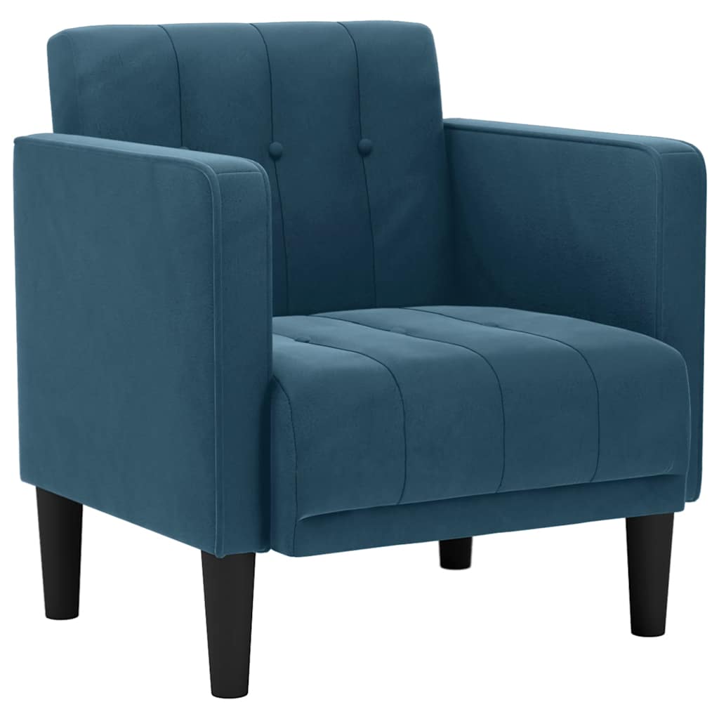 vidaXL Sessel mit Armlehnen Blau 53 cm Samt
