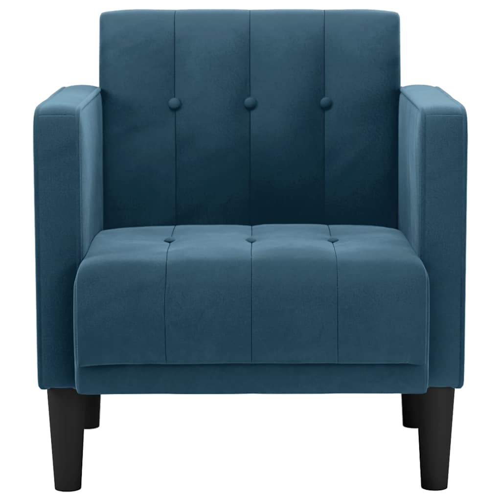 vidaXL Sessel mit Armlehnen Blau 53 cm Samt