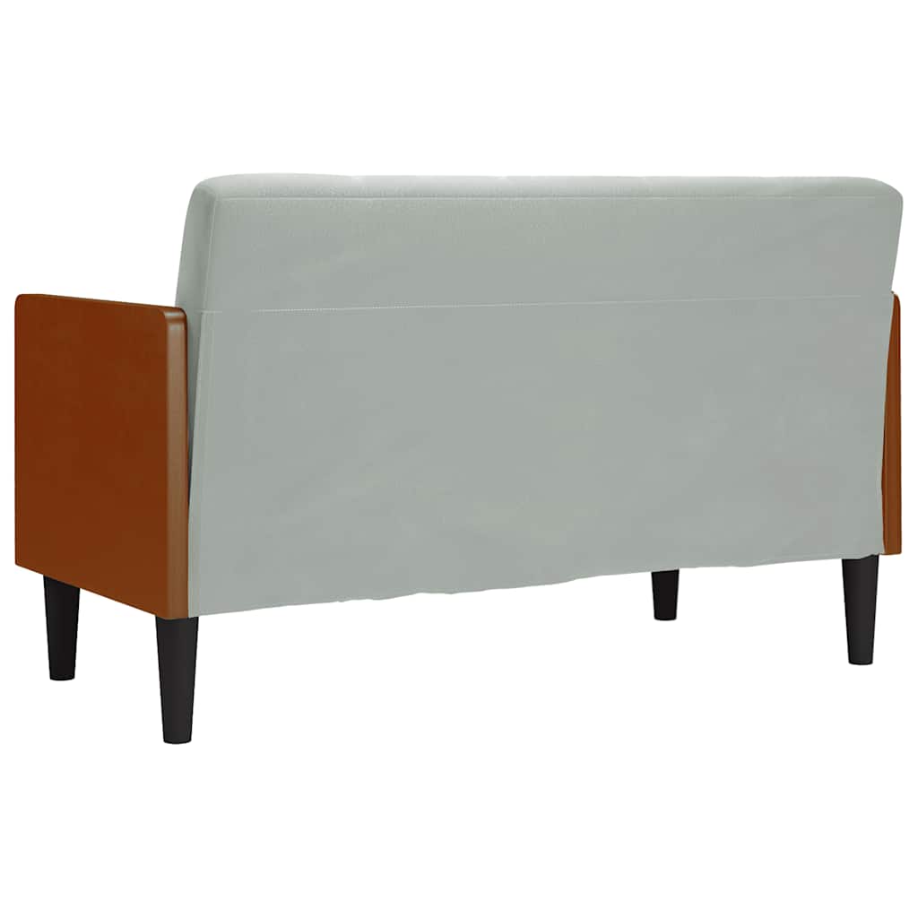 vidaXL Zweisitzer-Sofa mit Nackenrollen Hellgrau 110 cm Samt
