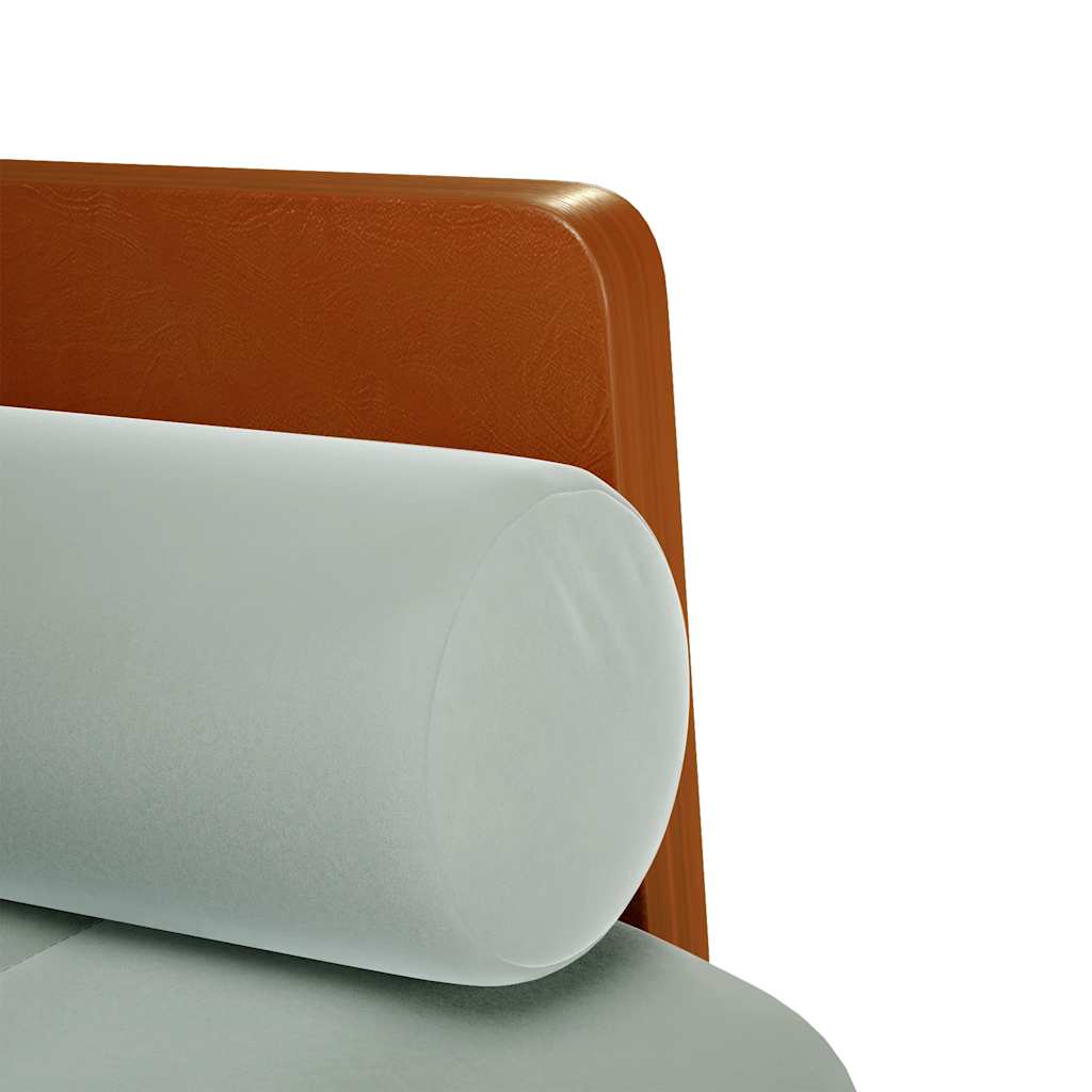 vidaXL Zweisitzer-Sofa mit Nackenrollen Hellgrau 110 cm Samt