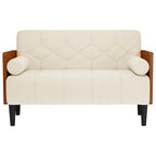 vidaXL Zweisitzer-Sofa mit Nackenrollen 110 cm Leinen