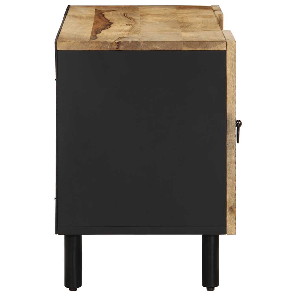 vidaXL TV-Schrank Schwarz 105x33,5x46 cm Raues Mangoholz