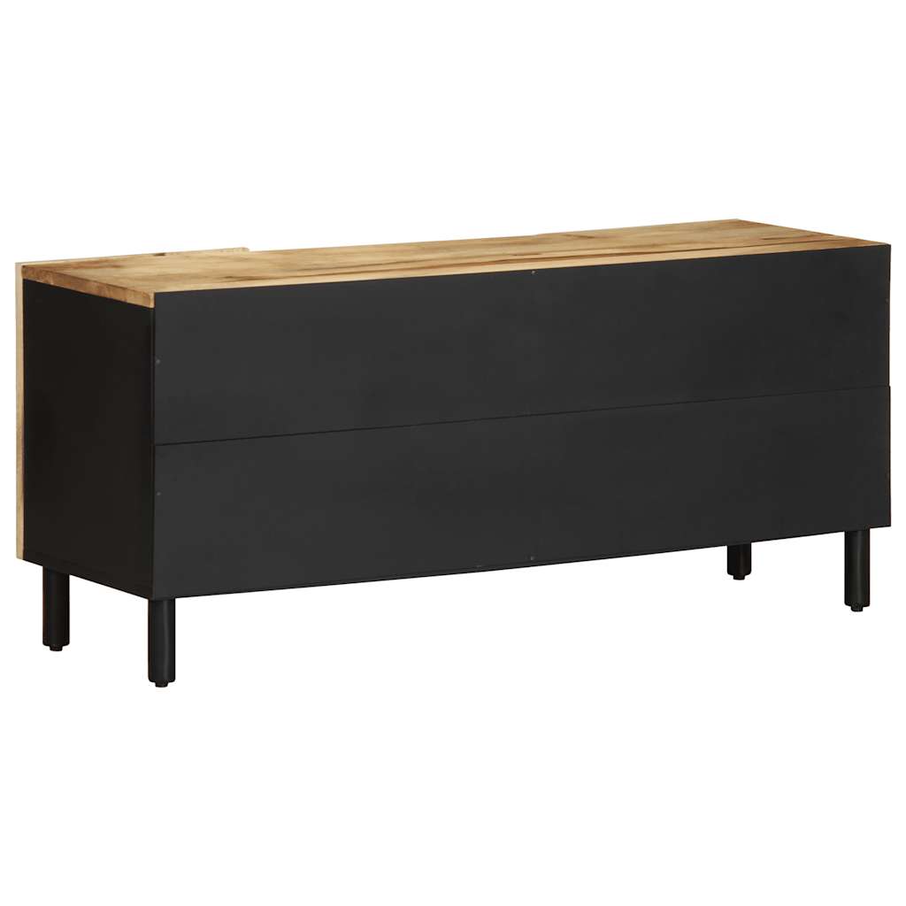 vidaXL TV-Schrank Schwarz 105x33,5x46 cm Raues Mangoholz